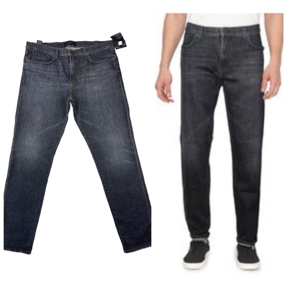 NWT J Brand Men’s Tyler Taper Denim Slim Fit Jeans Color gray/Rutum size 40 - Picture 1 of 12